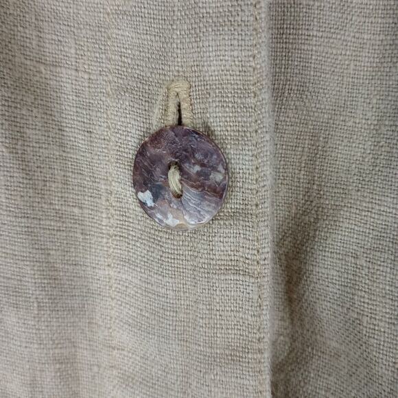 California Threads Vintage Linen Top Mother Of Pearl Buttons Large Artsy - Picture 4 of 11
